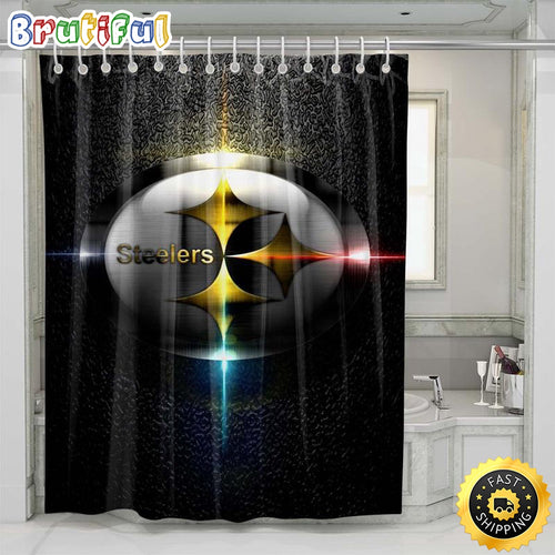 NFL Pittsburgh Steelers New Shower Curtain Set For Bathroom Decor