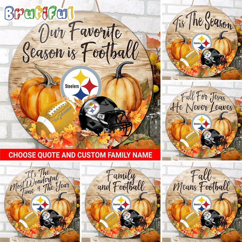NFL Pittsburgh Steelers Pumpkin Custom Wooden Sign, Sport Football Home Decorations