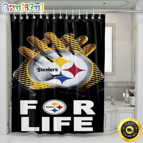 NFL Pittsburgh Steelers Shower Curtain Set Bathroom Set For Bathroom Decor