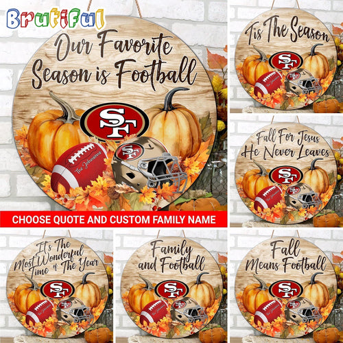 NFL San Francisco 49Ers Pumpkin Custom Wooden Sign, Sport Football Home Decorations