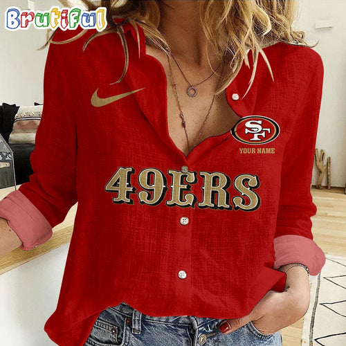 NFL San Francisco 49ers Custom Women Casual Shirt