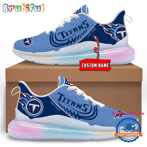 NFL Tennessee Titans Women’s Rainbow Atmospheric Cushion Running Shoes, Football Women’s Shoes