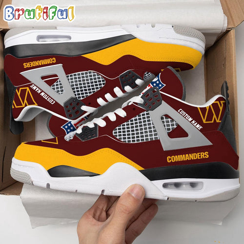 NFL Washington Commanders Football Team Air Jordan 4 Shoes, Personalized AJ4 Sneaker