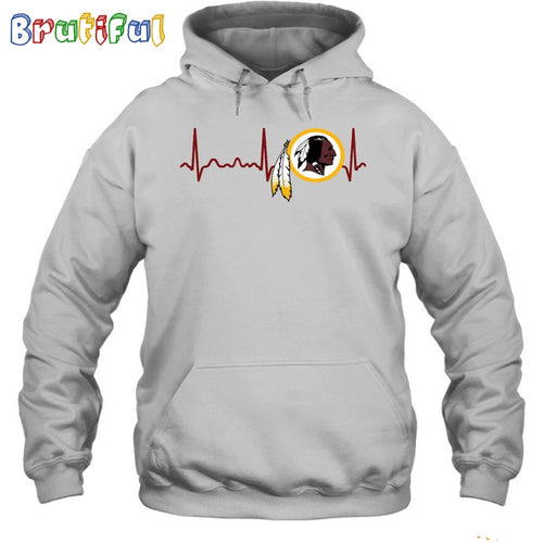 NFL Washington Redskins Heartbeat Hoodie Unisex Football T-Shirt Hoodie