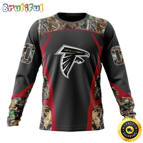 NFL Atlanta Falcons Crewneck Sweatshirt Camo Hunting Design Stylish Gear For Fans