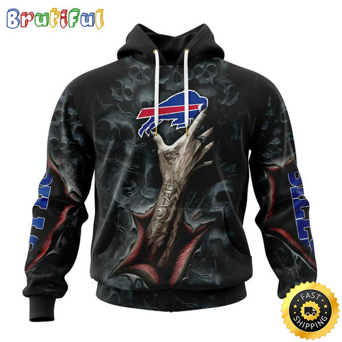NFL Buffalo Bills Hoodie Special Horror Skull Art Design Halloween 3D Hoodie Unisex Hoodie