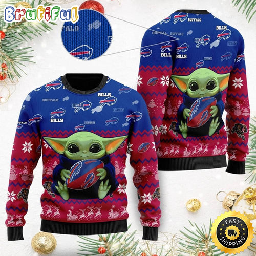 NFL Buffalo Bills Ugly Christmas Sweater Baby Yoda Print Shirts