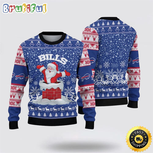 NFL Buffalo Bills Ugly Sweater Printed Christmas Funny Santa Claus Show Team Spirit
