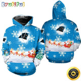 NFL Carolina Panthers Christmas Santa Claus Is Coming All Over Print 3D Hoodie Unisex Hoodie