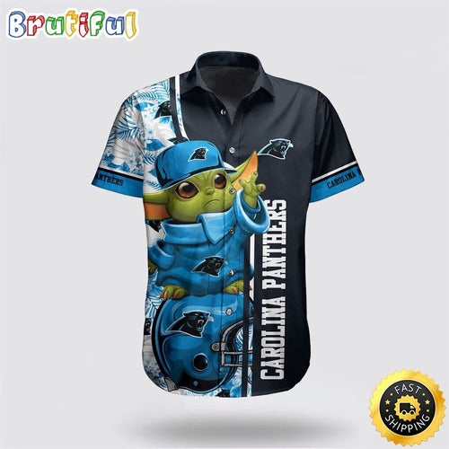 NFL Carolina Panthers Hawaiian Shirt Baby Yoda Show Off Your Team Spirit In Tropical Fashion