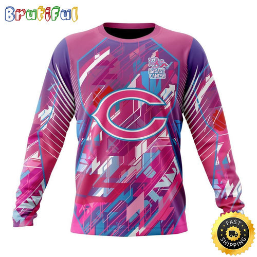 NFL Chicago Bears I Pink Crewneck Sweatshirt I Can Fearless Again Breast Cancer For Breast Cancer Survivors