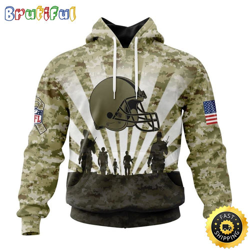 NFL Cleveland Browns Salute To Service Honor Veterans And Their Families Hoodie