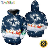 NFL Dallas Cowboys Christmas Santa Claus Is Coming All Over Print 3D Hoodie Unisex Hoodie