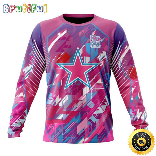 NFL Dallas Cowboysls I Pink Crewneck Sweatshirt I Can Fearless Again Breast Cancer For Breast Cancer Survivors