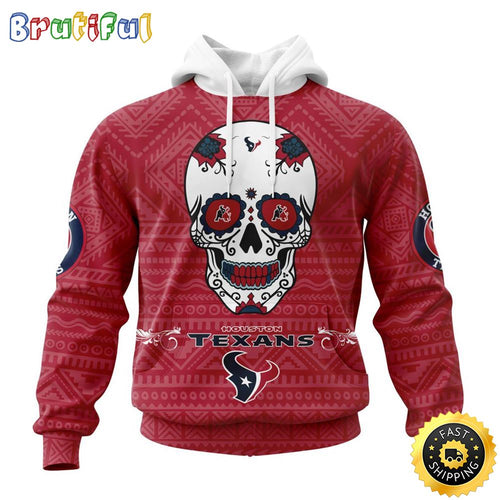 NFL Houston Texans All Over Print 3D Hoodie Specialized Kits For Dia De Muertos Show Your Team Spirit