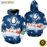 NFL Indianapolis Colts Christmas Santa Claus Is Coming All Over Print 3D Hoodie Unisex Hoodie