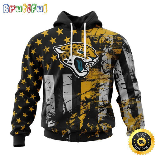 NFL Jacksonville Jaguars 3D Hoodie Classic Grunge American Flag Stylish Warmth For Fans