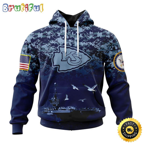 NFL Kansas City Chiefs 3D Hoodie Honor US Navy Veterans Stylish Gear For Fans