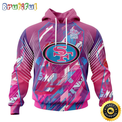 NFL San Francisco 49ers I Pink All Over Print 3D Hoodie I Can Fearless Again Breast Cancer For Breast Cancer Survivors