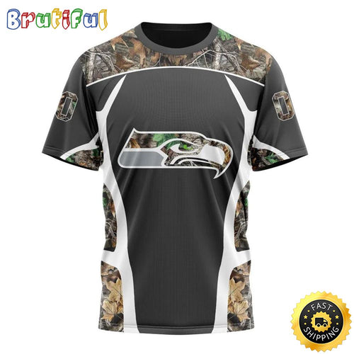 NFL Seattle Seahawks 3D T Shirt Camo Hunting Design Stylish Gear For Fans