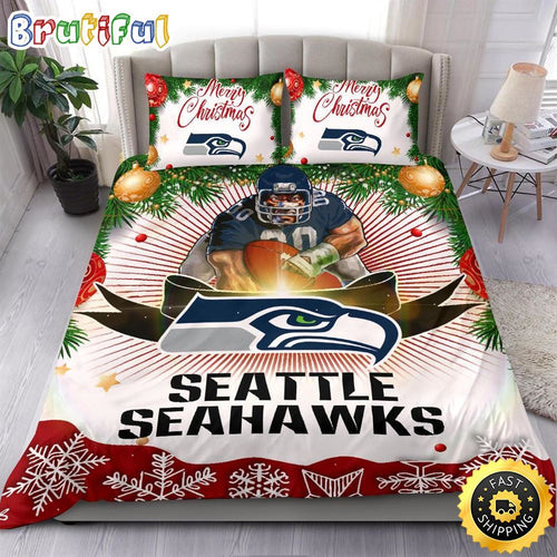 NFL Seattle Seahawks Bedding Sets Merry Christmas Quilt Bedding Sets