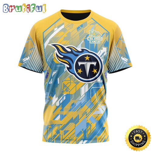 NFL Tennessee Titans All Over Print 3D T Shirts Fearless Against Childhood Cancers Gift For Football Fans