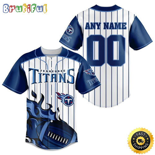 NFL Tennessee Titans Baseball Jersey 3D Personalized Customization Options Available