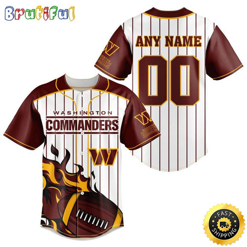 NFL Washington Commanders Baseball Jersey 3D Personalized Customization Options Available