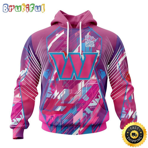NFL Washington Commanders I Pink All Over Print 3D Hoodie I Can Fearless Again Breast Cancer For Breast Cancer Survivors