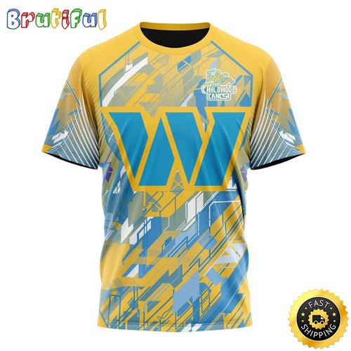 NFL Washington Football Team All Over Print 3D T Shirts Fearless Against Childhood Cancers Gift For Football Fans