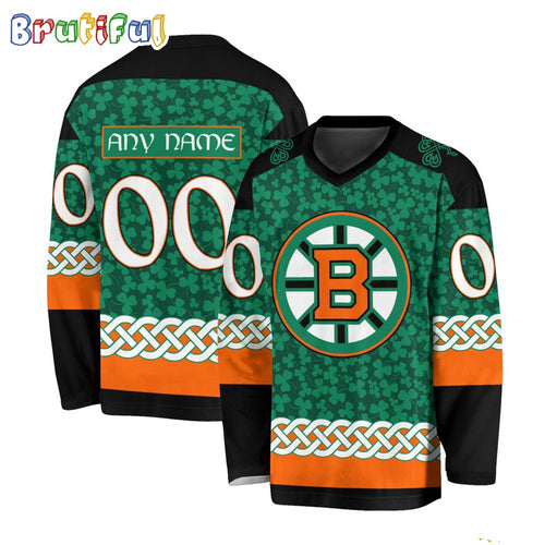 NHL Boston Bruins Jersey Special St.Patrick’s Day Design Hockey Jersey