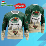 NHL Minnesota Wild Hockey New Design Litmited Christmas Ugly Sweater