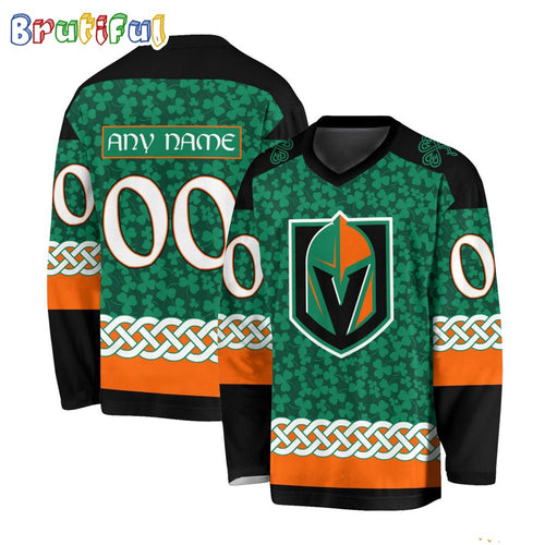 NHL Vegas Golden Knights Jersey Special St.Patrick’s Day Design Hockey Jersey