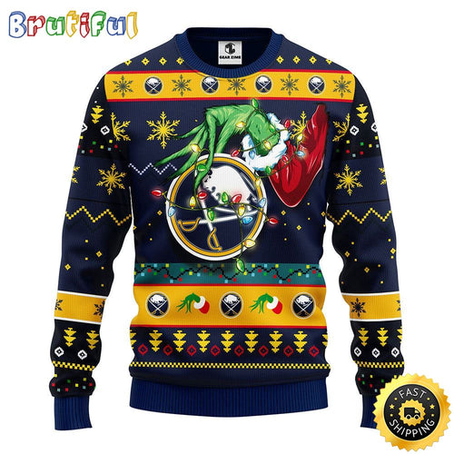 NHL Buffalo Sabres Christmas Ugly Sweater Grinch Gift For Hockey Fans