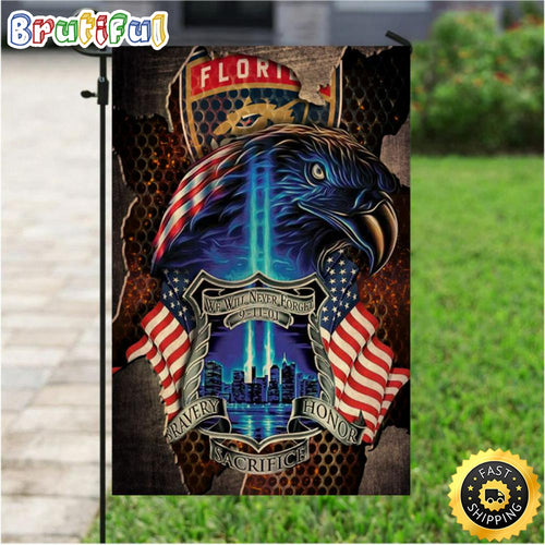 NHL Garden Flags Florida Panthers Specialized Flag For Honor Patriot Day We Will Never Forget