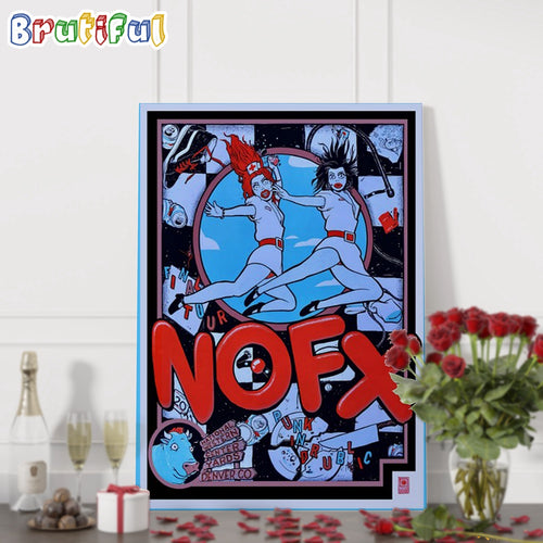NOFX July 20-21 2024 National Western Center Yards Denver CO Tour Wall Art Poster Canvas