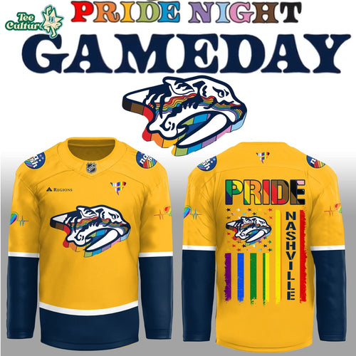 Nashville Predators Pride Night Gameday 2026 Celebrating Hockey Jersey