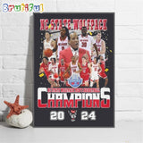 Nc State Wolfpack 2024 Men’s Basketball Tournament Champions Wall Art Poster Canvas
