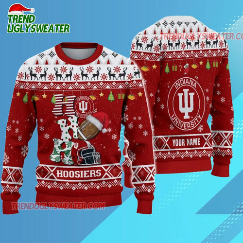 Ncaa Indiana Hoosiers Football Ho Ho Ho Ugly Christmas Sweater