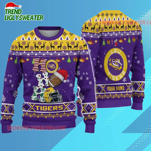 Ncaa Lsu Tigers Football Ho Ho Ho Ugly Christmas Sweater