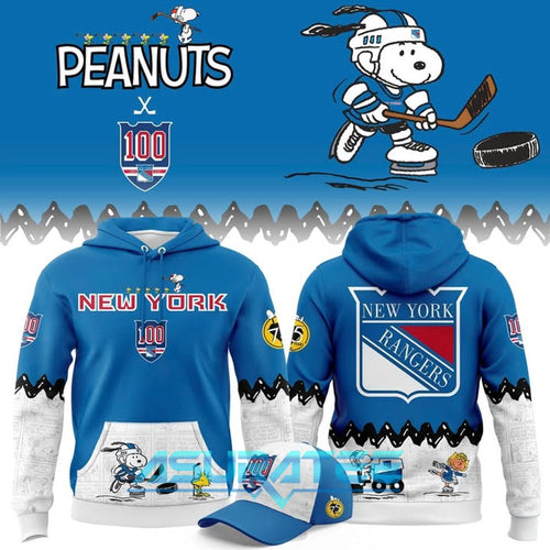 New York Rangers ”Peanuts Night” 2026 Snoopy Special Hoodie, Cap