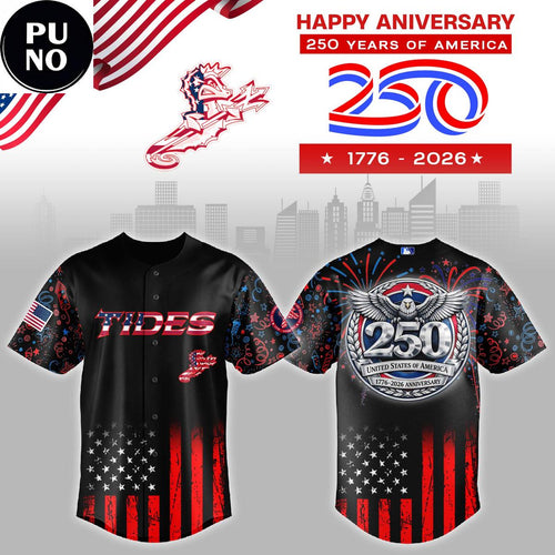 Norfolk Tides 2026 Anniversary 250 Years USA Baseball Jersey