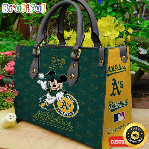 Oakland Athletics Mickey Women Leather Hand Bag