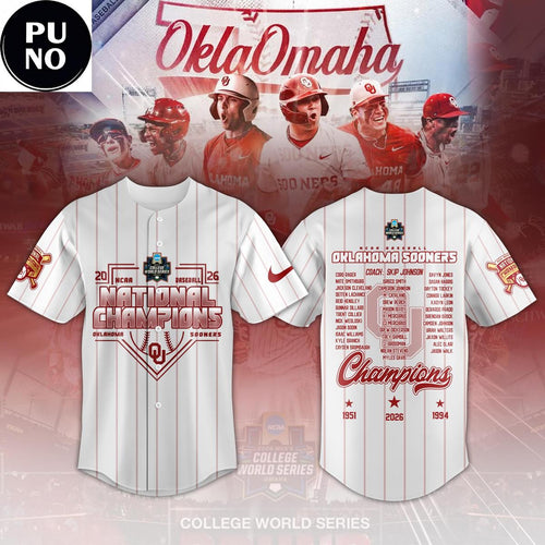 Oklahoma Sooners 2026 Baseball National Champions Finals Roster Baseball Jersey