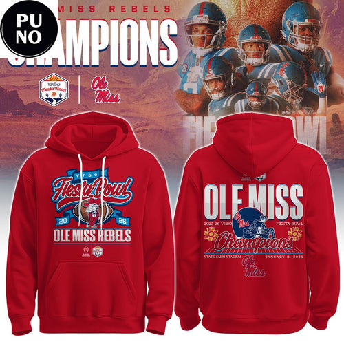 Ole Miss Rebels Vrbo Fiesta Bowl Champions 2026 Hoodie Shirt