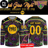 Pensacola Ice Flyers x Mardi Gras Night 2026 Personalized Hockey Jersey