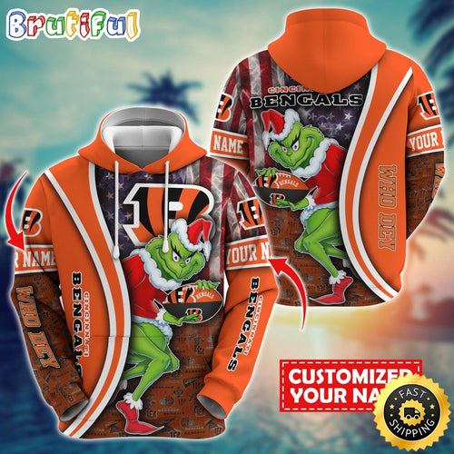 Personalized NFL Cincinnati Bengals Hoodie Grinch Unisex Hoodie