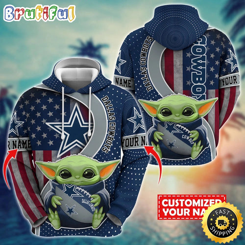 Personalized NFL Dallas Cowboys Hoodie Baby Yoda Unisex Hoodie For Fans