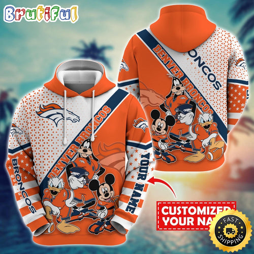 Personalized NFL Denver Broncos Hoodie Character Cartoon Movie Unisex Hoodie