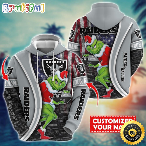 Personalized NFL Las Vegas Raiders Hoodie Grinch Unisex Hoodie
